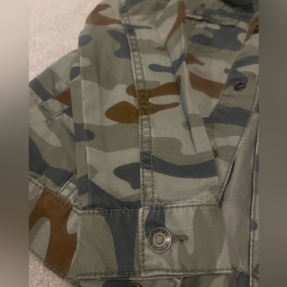 Carters boys blue , brown, green camouflage jacket with snap buttons - Picture 4 of 13